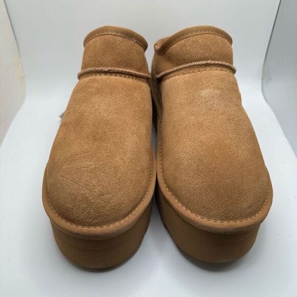 CUSHIONAIRE Women's Genuine Suede Cozy Mule Platform +Memory Foam 9.5 CHESTNUT N - Picture 2 of 7